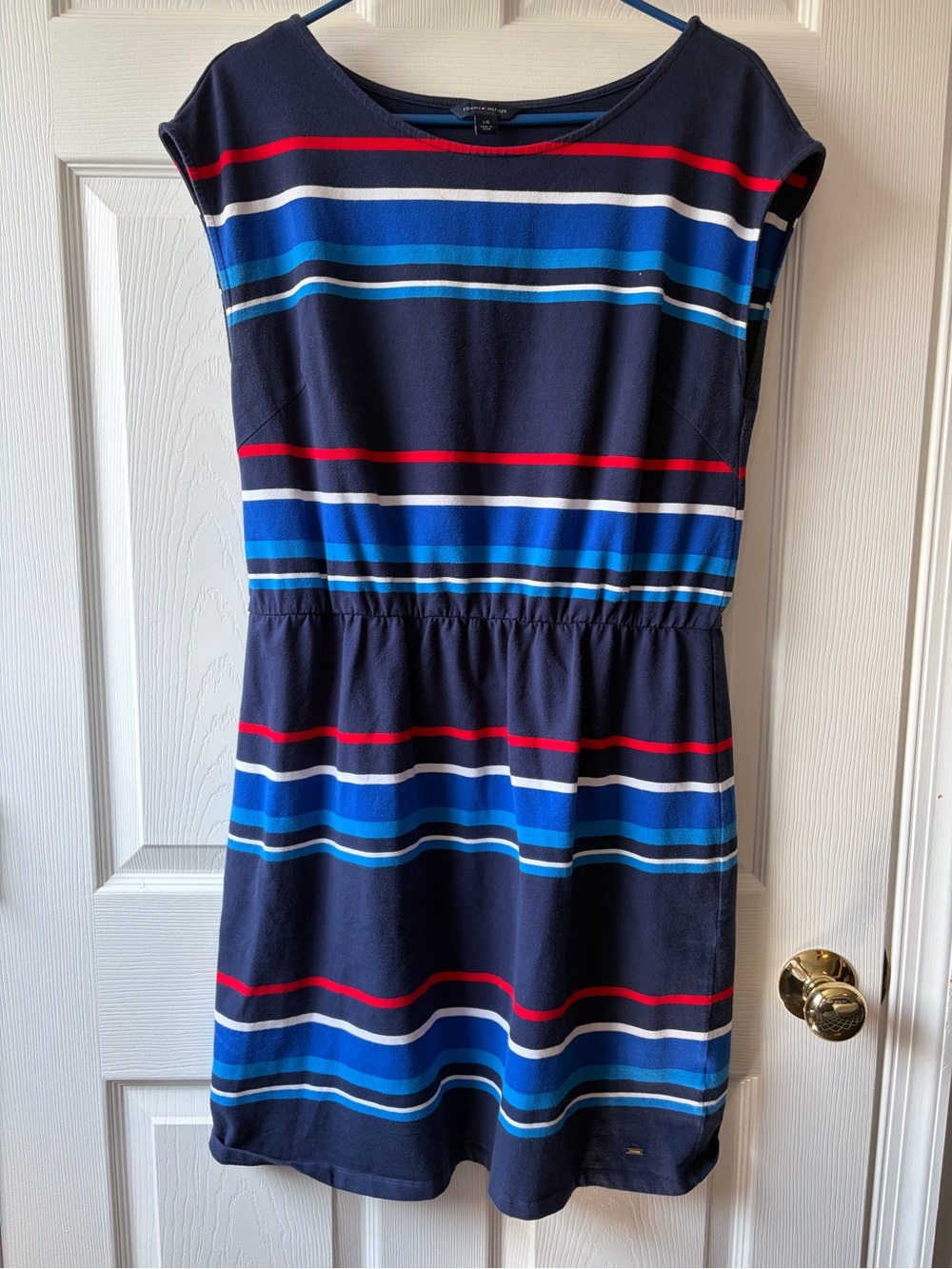 Tommy Hilfiger Navy Dress with Red, White & Blue Stripes
